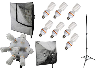 Elementrix softbox set lampa 7x35W, stativ